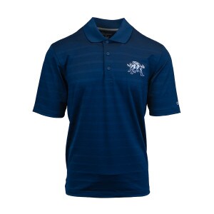 Navy, Striped, Aggie Bull, Polo